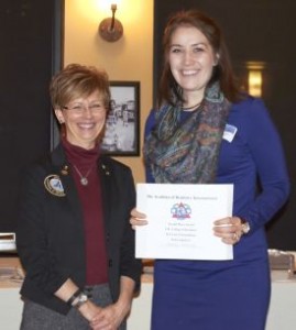 Second Place Awardee Amanda Sonntag with Dr. Cheryl Mora